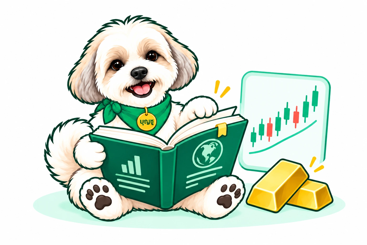 บุญชูอ่านหนังสือเรียนรู้ Forex และทองคำ พร้อมตัวอย่างกราฟ